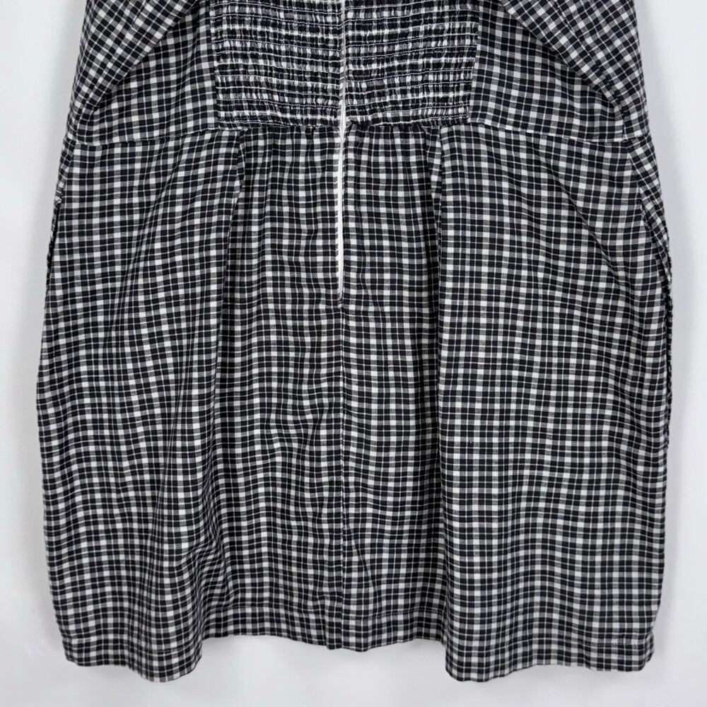 Abercrombie & Fitch Women's Plaid Woven Mini Dress XL Black White Wide Strap - Picture 8 of 15